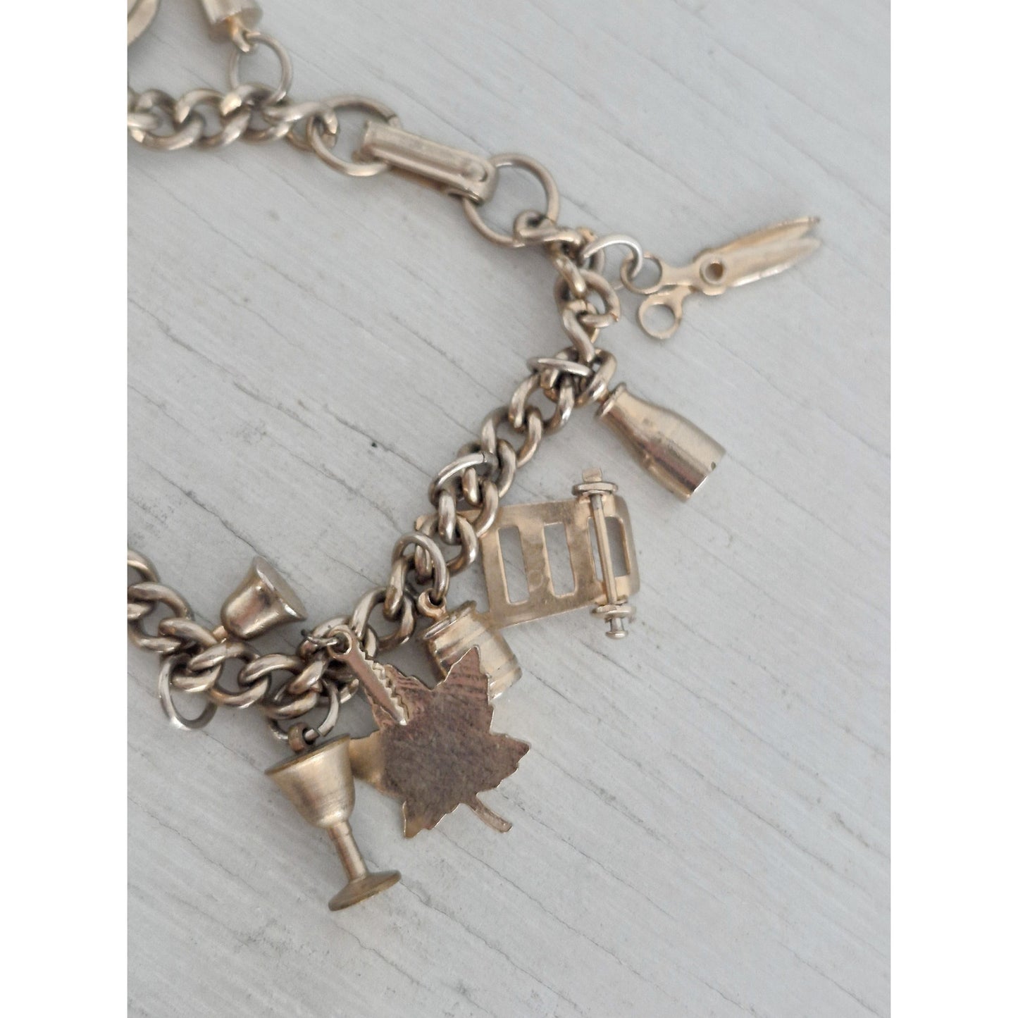Vintage Silver-tone Charm Bracelet