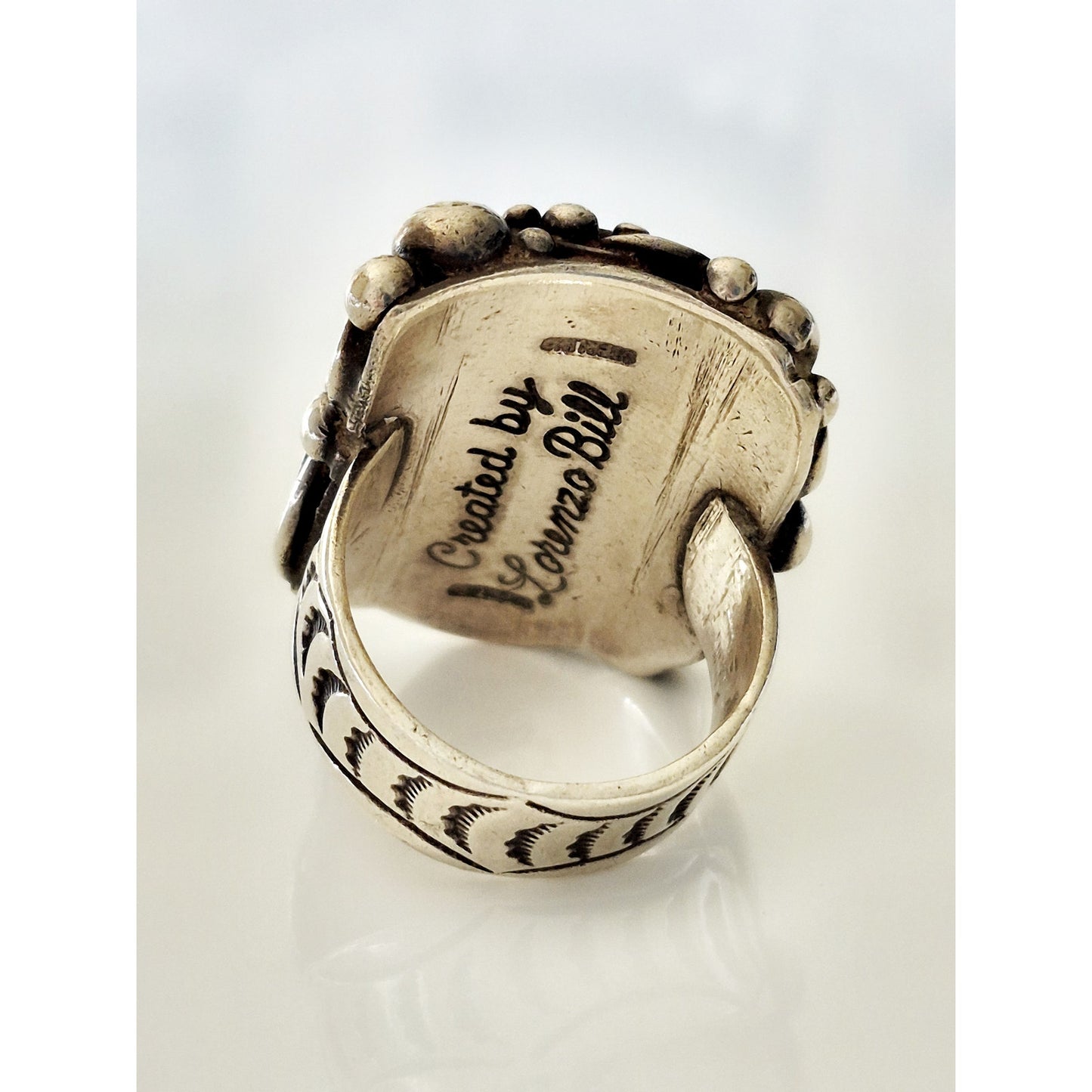 Vintage Lorenzo Bill Navajo Sterling Silver Turquoise Men's Ring