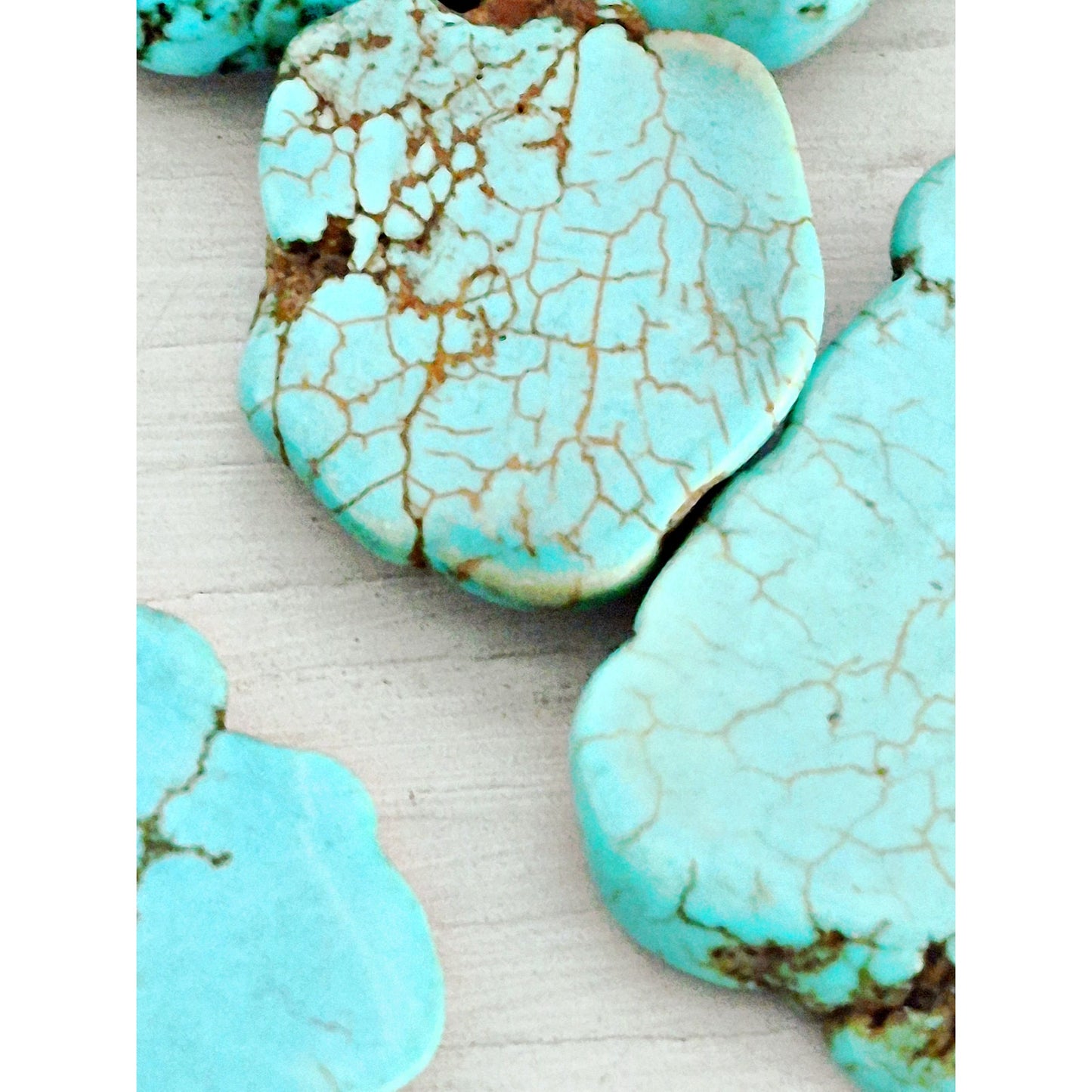 Vintage Wild Mineral Jewelry Designer Faux Turquoise Chunky Statement Necklace