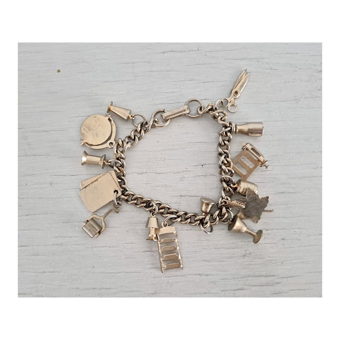 Vintage Silver-tone Charm Bracelet