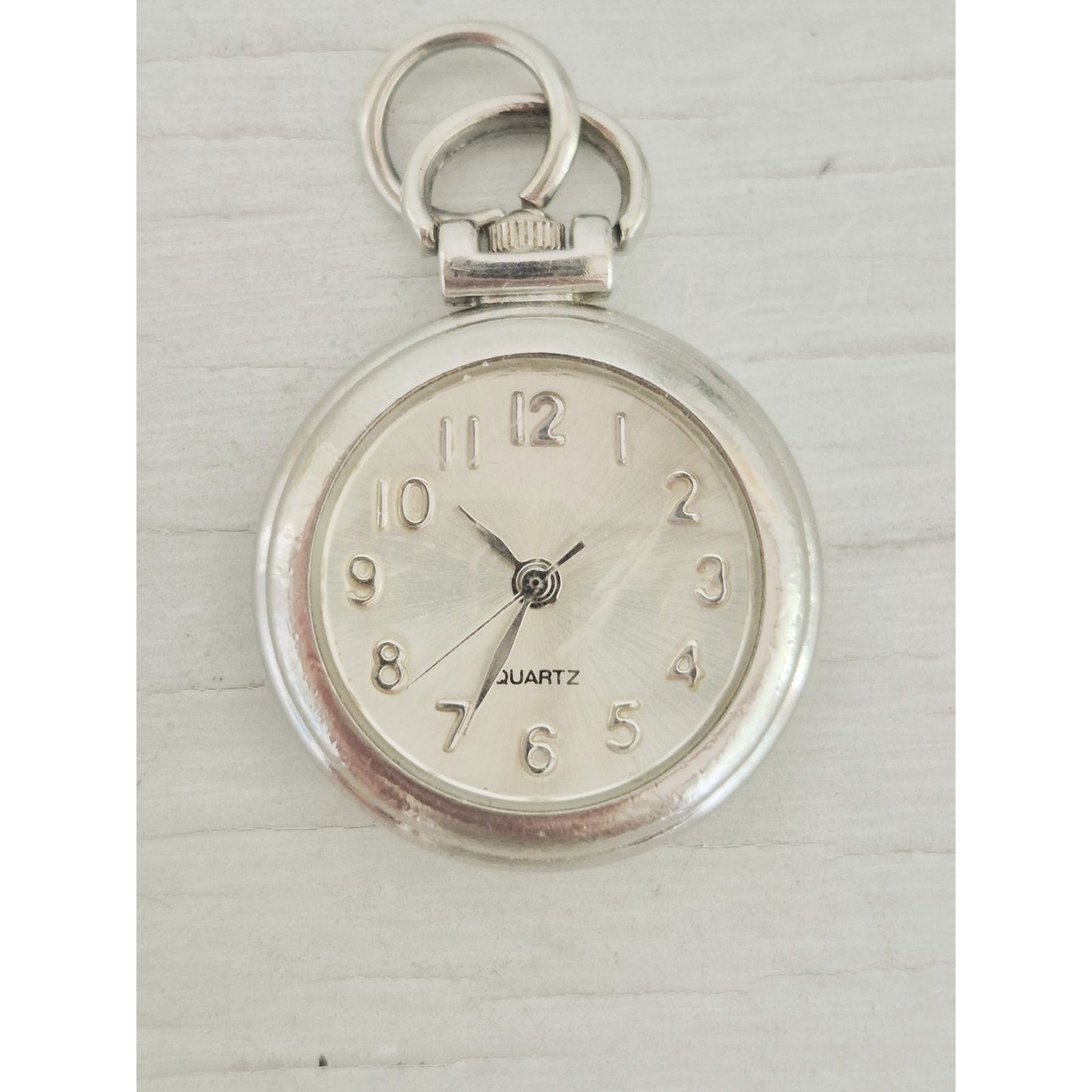 Vintage Mini Silver-Tone Quartz Pocket Watch