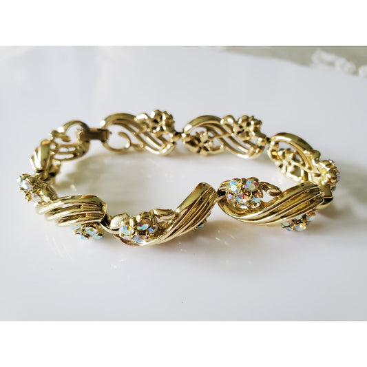 Vintage Gold Tone AB Lisner Bracelet