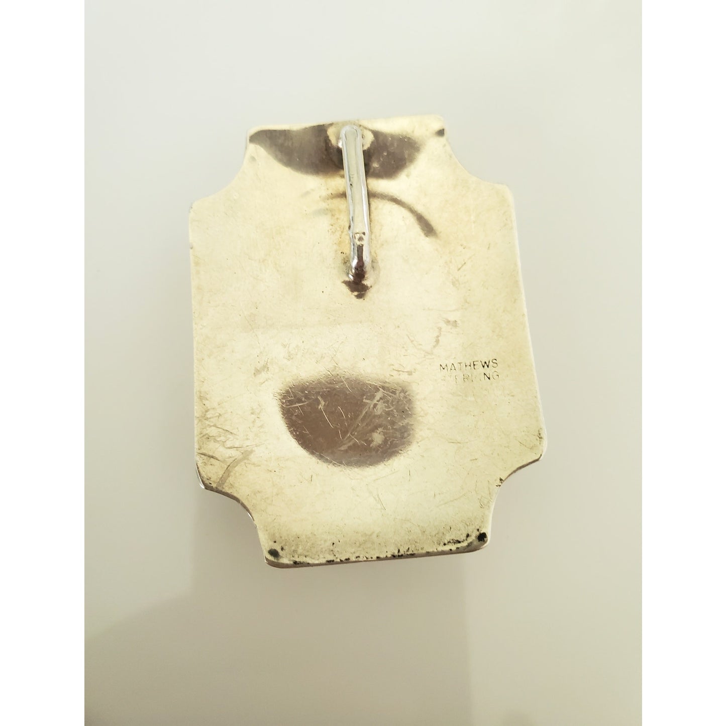 Vintage Mathews Sterling Silver Navajo Lapis Pendant