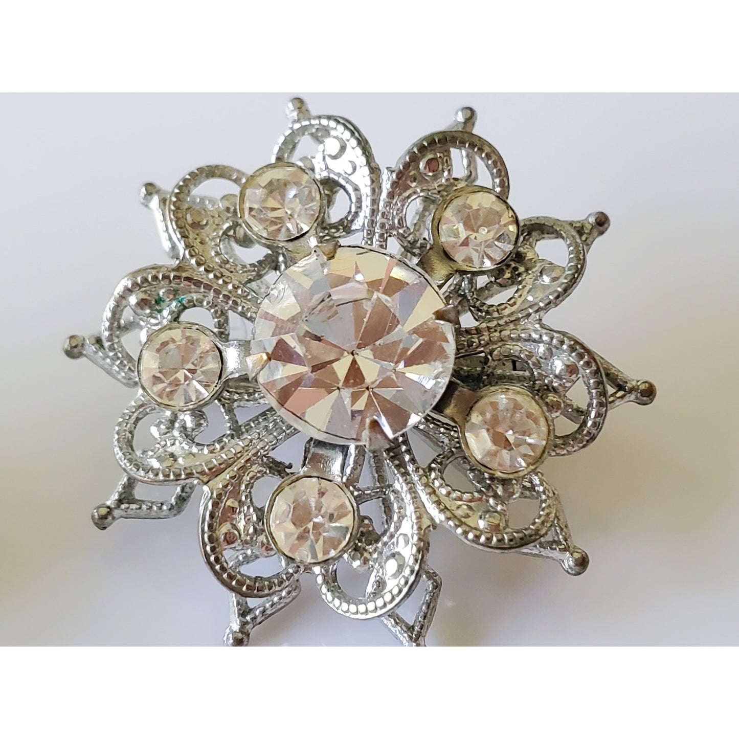 Vintage Lot of 3 Snowflake Silver Tone Brooches