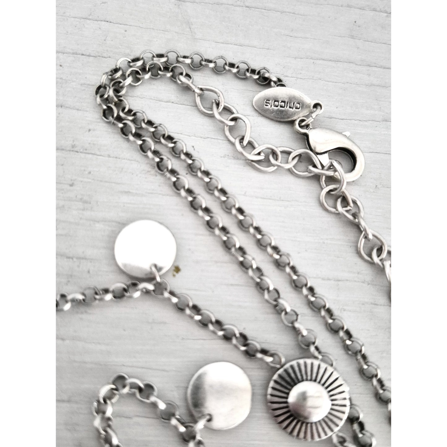Vintage Lot of 2 Silver-tone Chico Necklaces