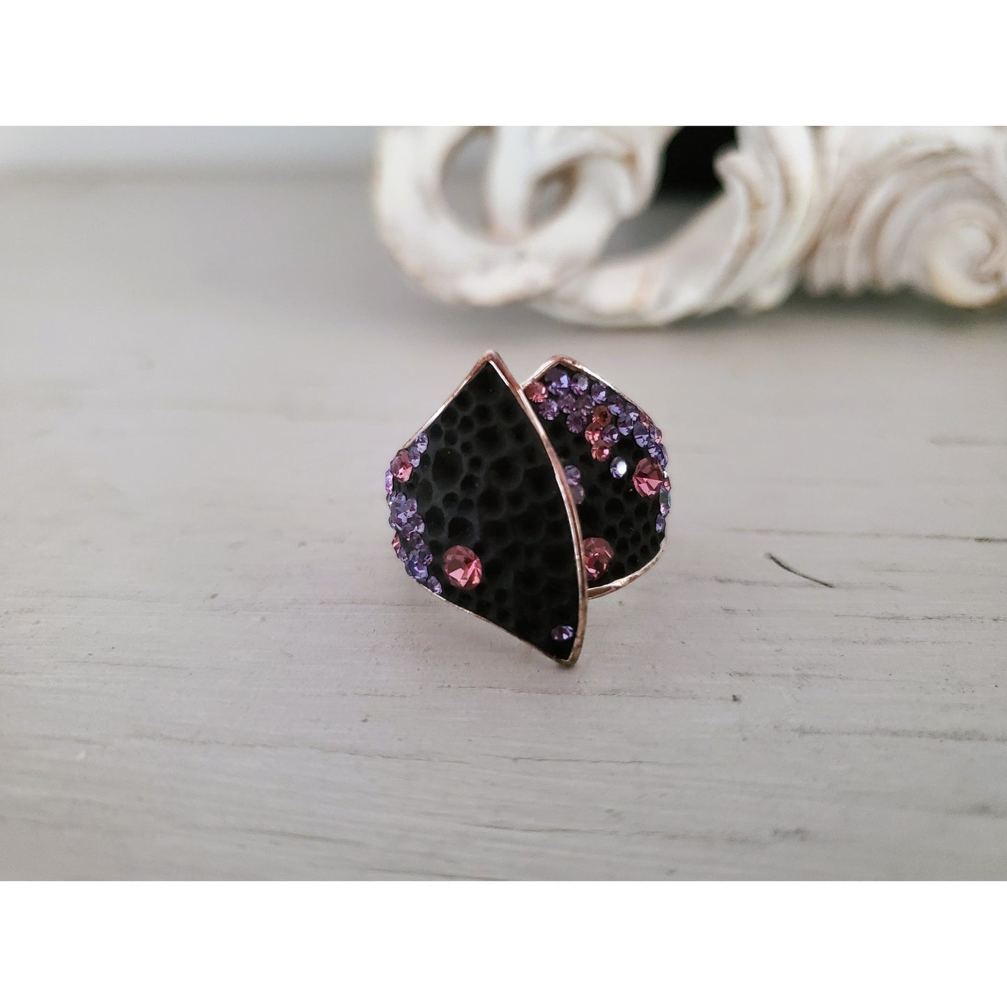 JCM Brass Enamel and CZ Ring
