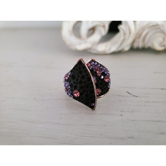 JCM Brass Enamel and CZ Ring