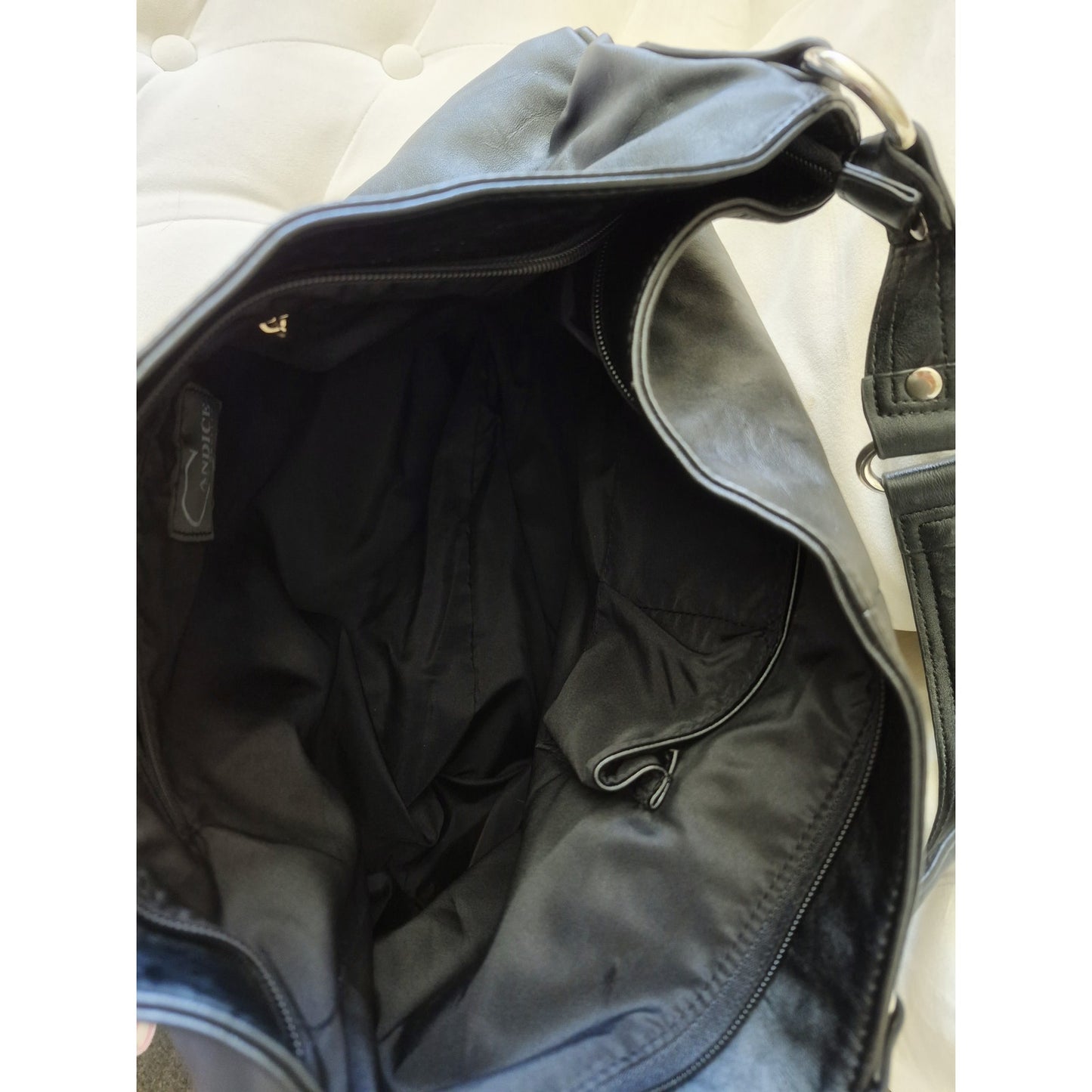 Black Rivet Leather Vintage Black Bag