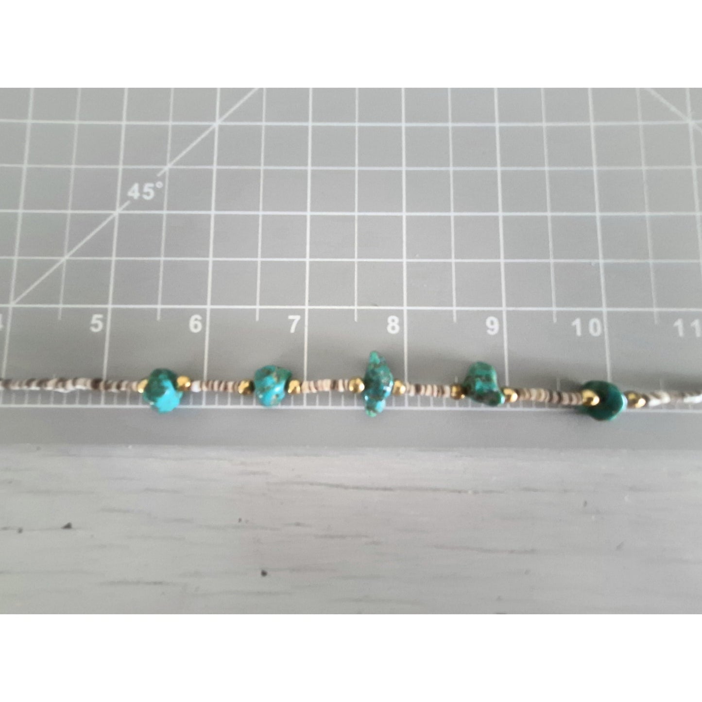 Southwest Turquoise Nugget Heishi Shell Bead Choker Necklace