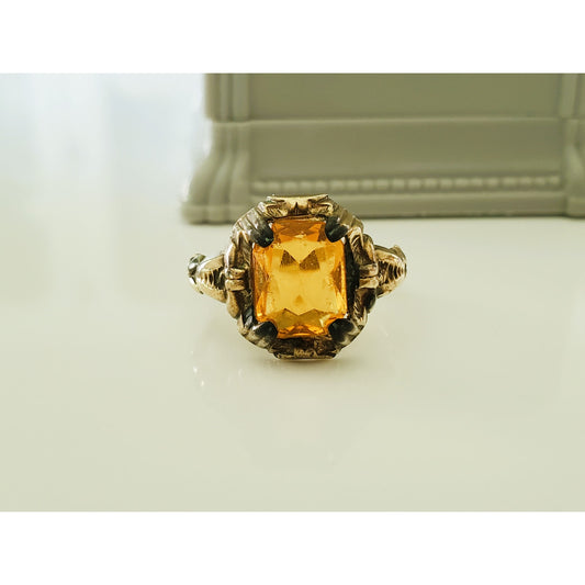 Vintage Uncas Designer Yellow Stone Ring Project