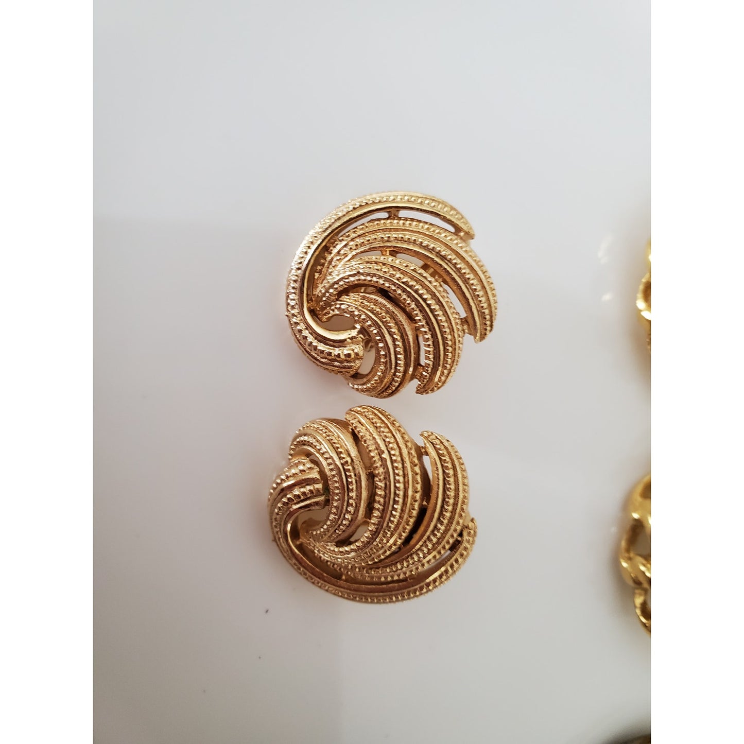 Vintage High Designer Clip On Earring Lot of 4 - Givenchy, Crown Trifari and Richelieu