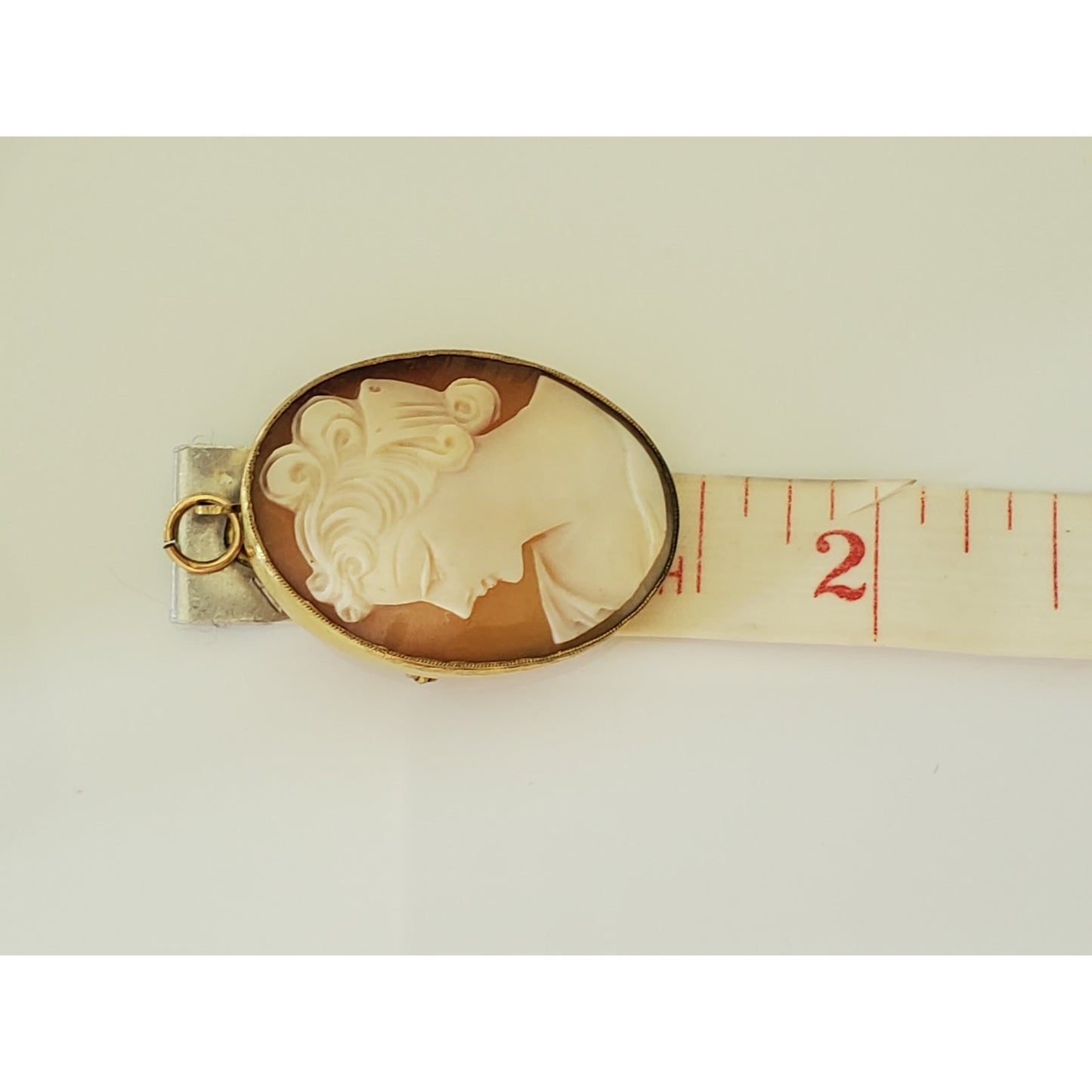 Vintage Gold Fill Hand Carved Cameo Brooch Pendant
