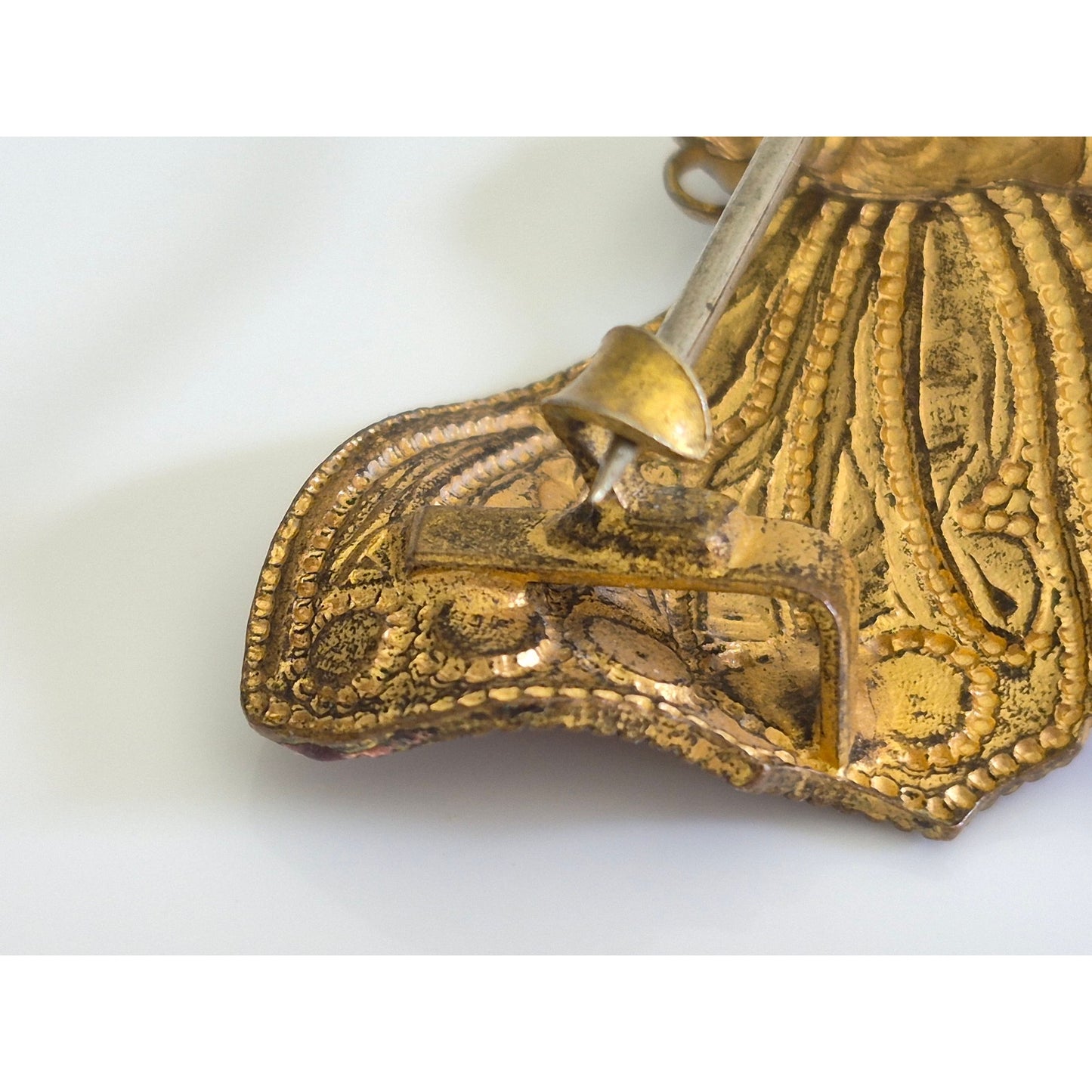 Vintage Purple Brass C Clasp Butterfly Brooch