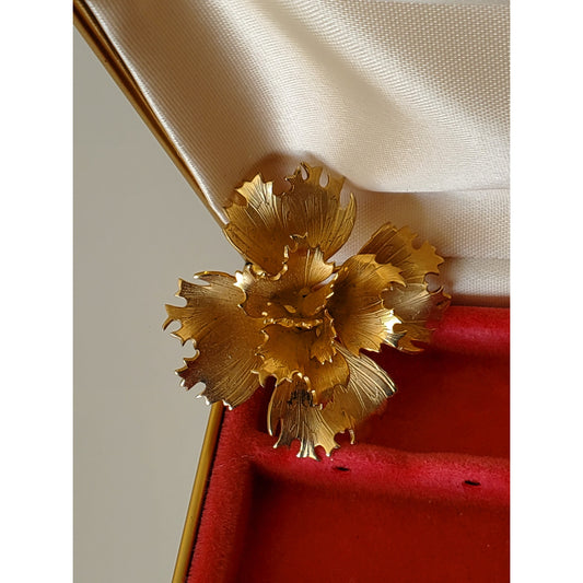Vintage Goldtone Giovanni Flower Brooch