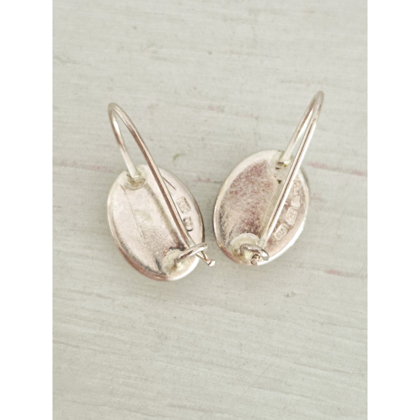 Vintage Valerio V-8 Poland  Sterling Silver Yellow Baltic Amber Drop Earrings