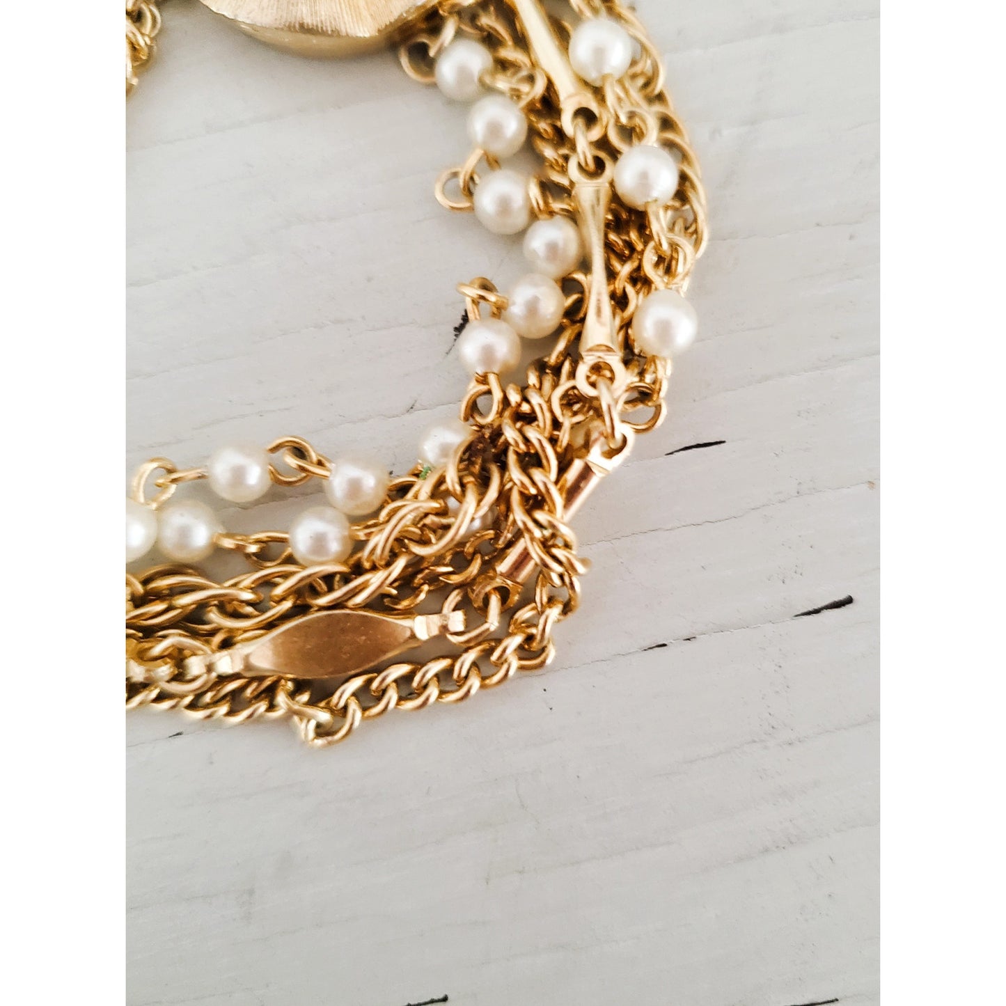 Vintage Gold Tone Multi Strand Bracelet