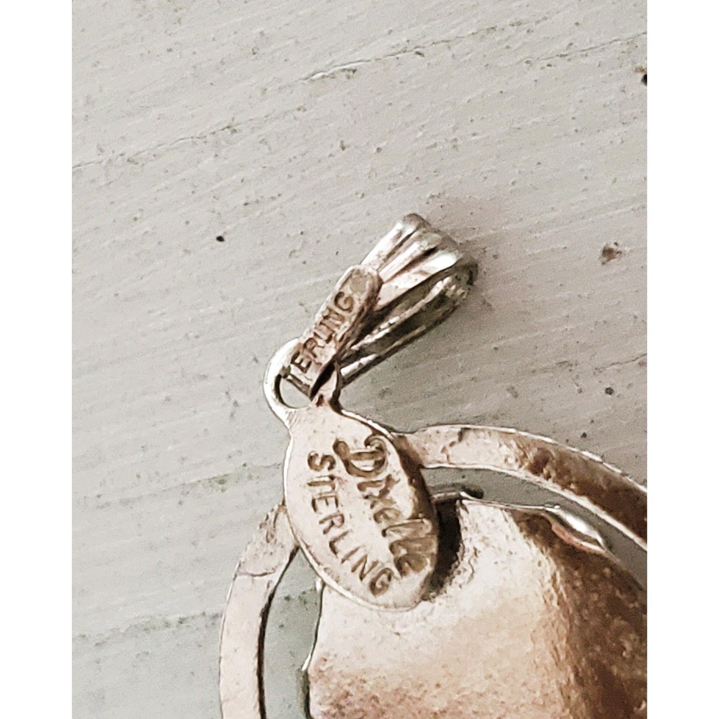 Vintage Dixelle Mother of Pearl and Sterling Silver Cameo Pendant