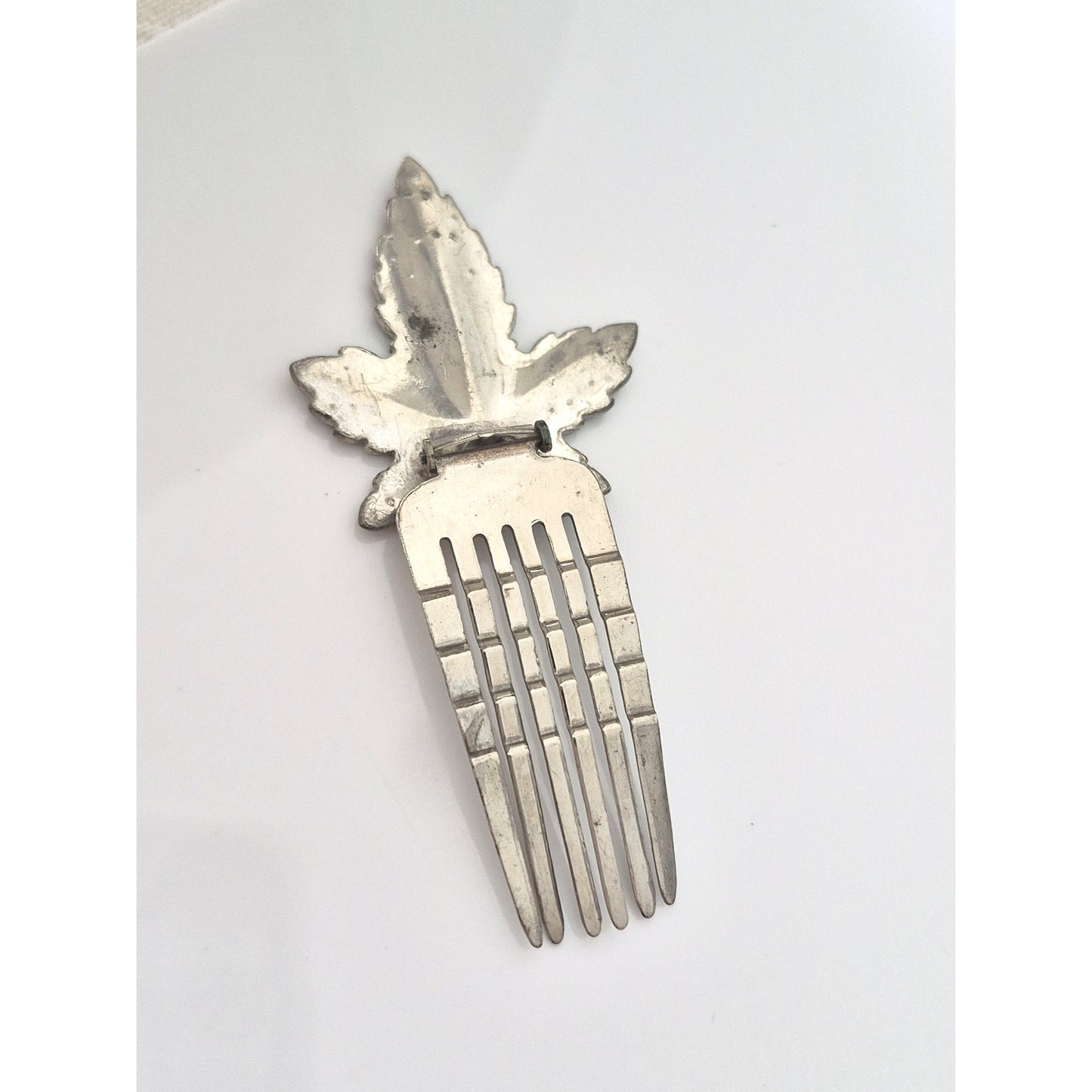 Vintage 1940s Pot Metal Rhinestone Comb Barrette