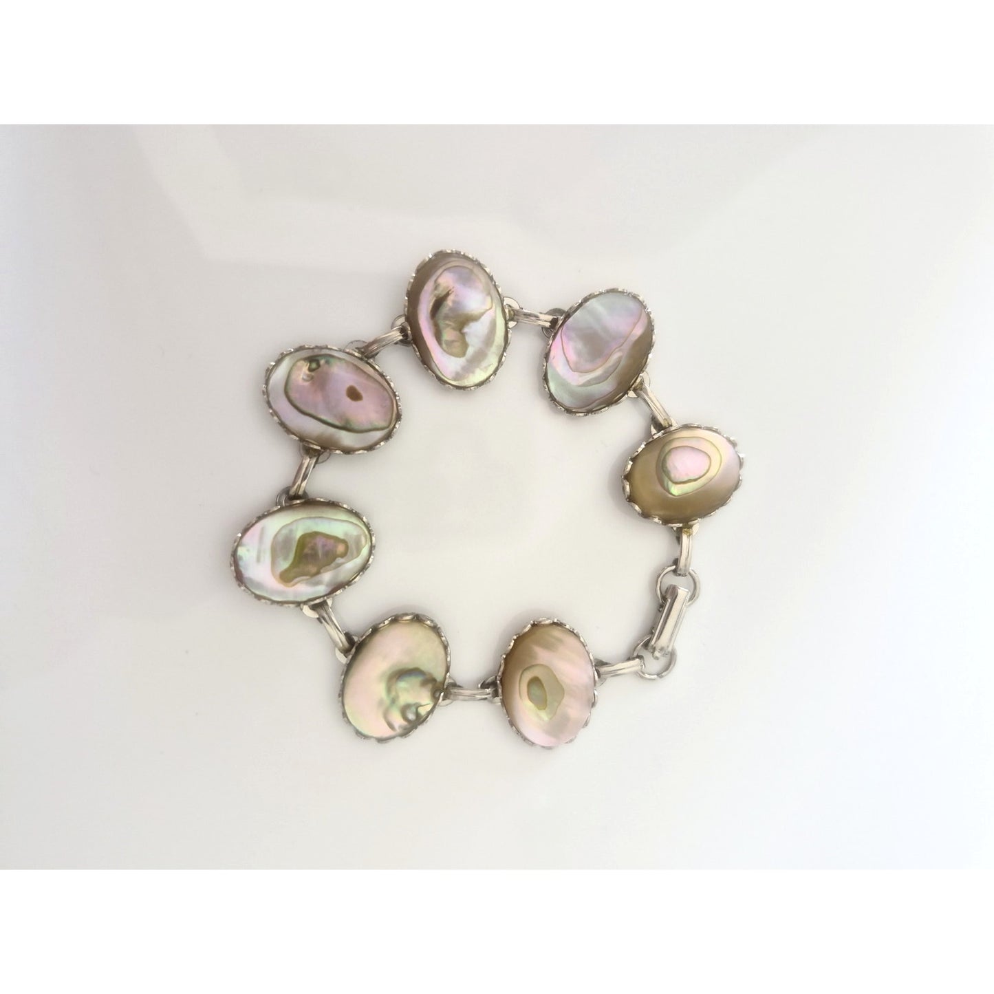Vintage Silver-tone Abalone Bracelet