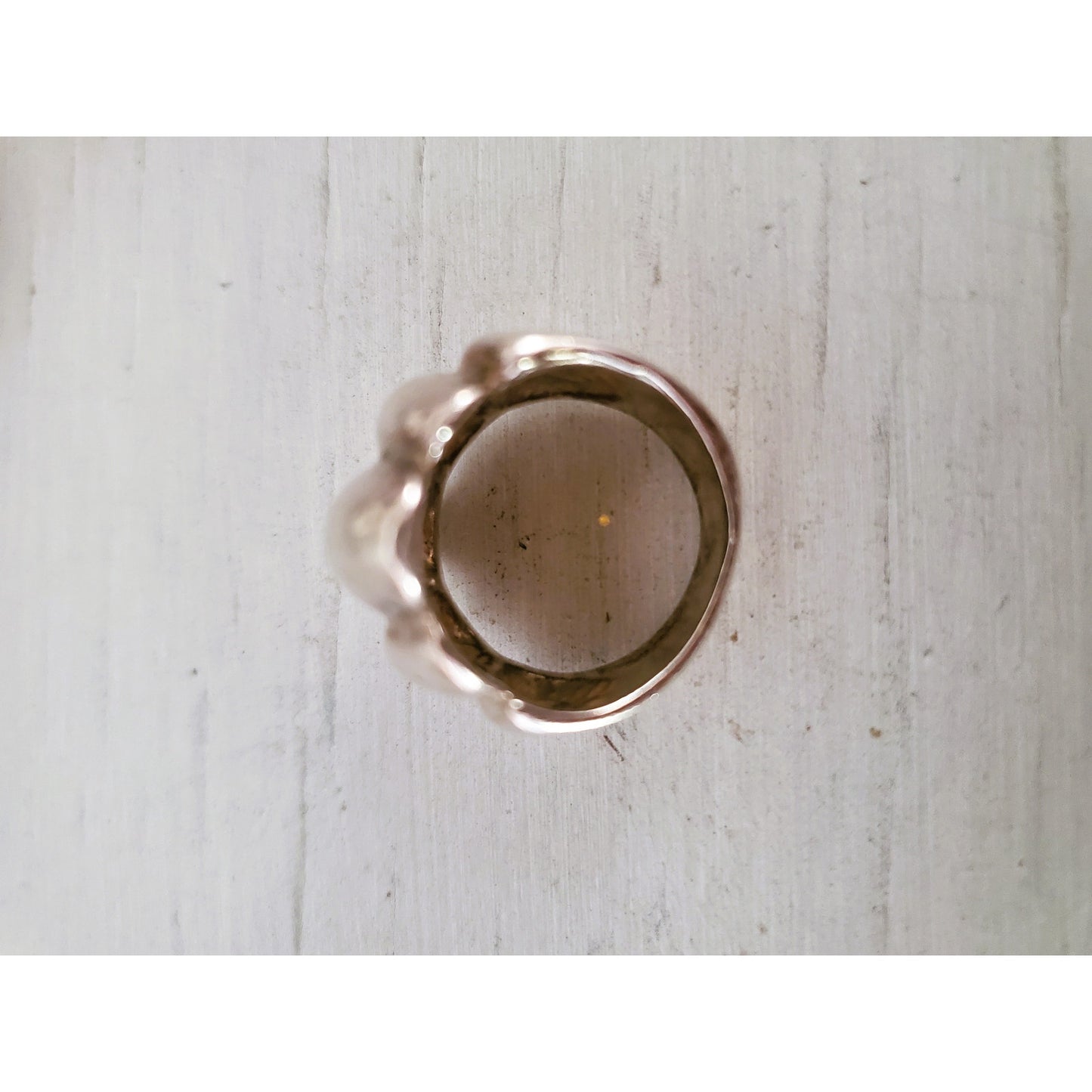 Vintage 1970s Sterling Silver Chunky Ribbed Dome Ring