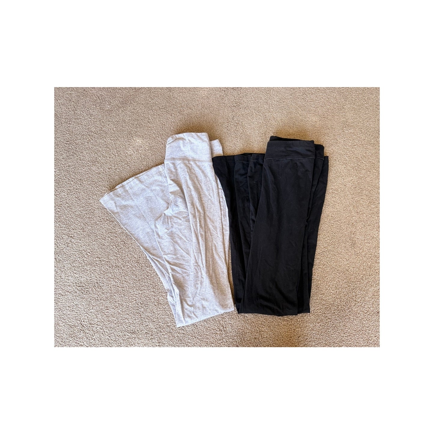 Black and Gray Flare Wide Pants