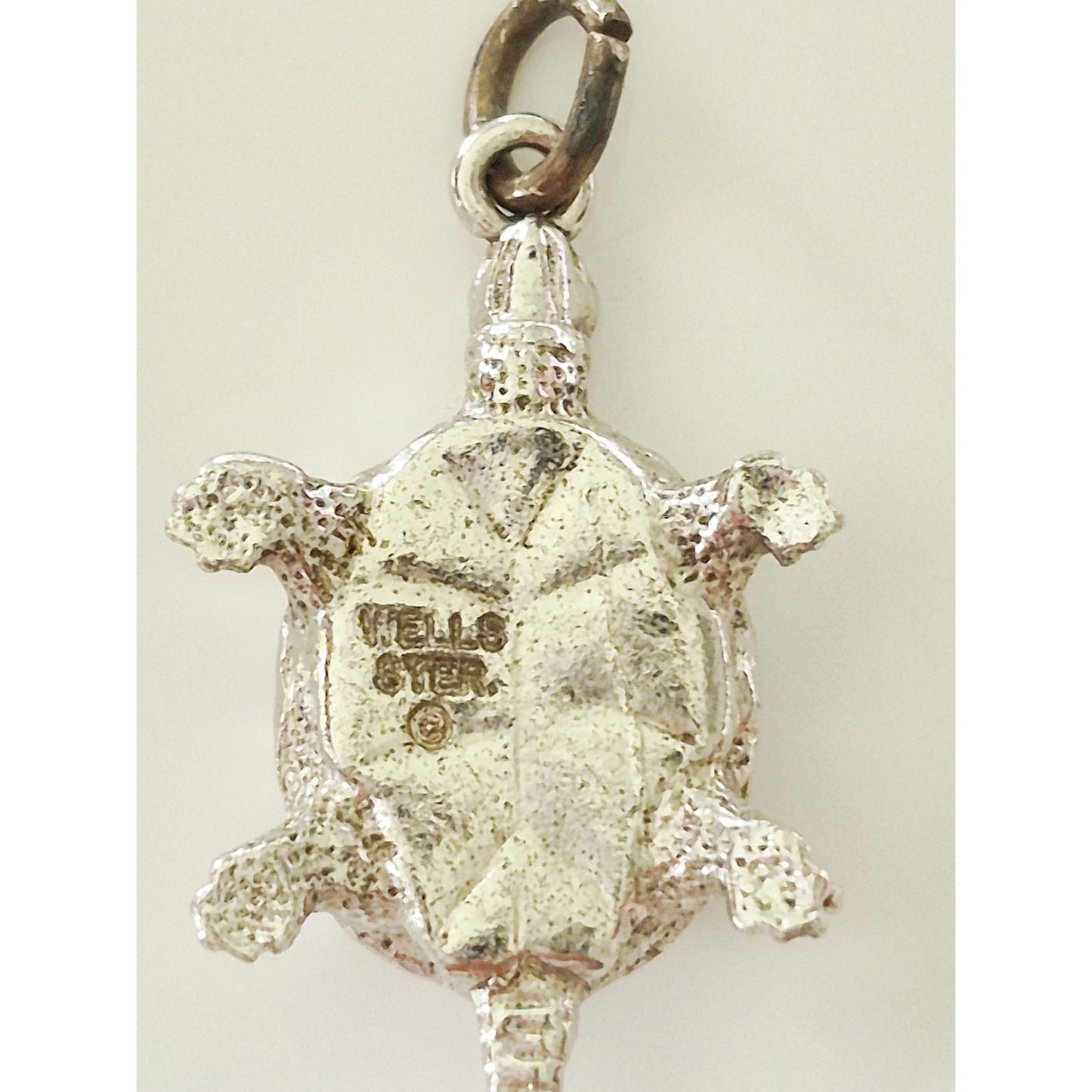 Vintage Sterling Silver Wells Designer Turtle Silver Charm Pendant