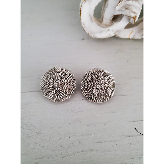 Vintage 1950s Napier Dome Rope Clip On Earrings