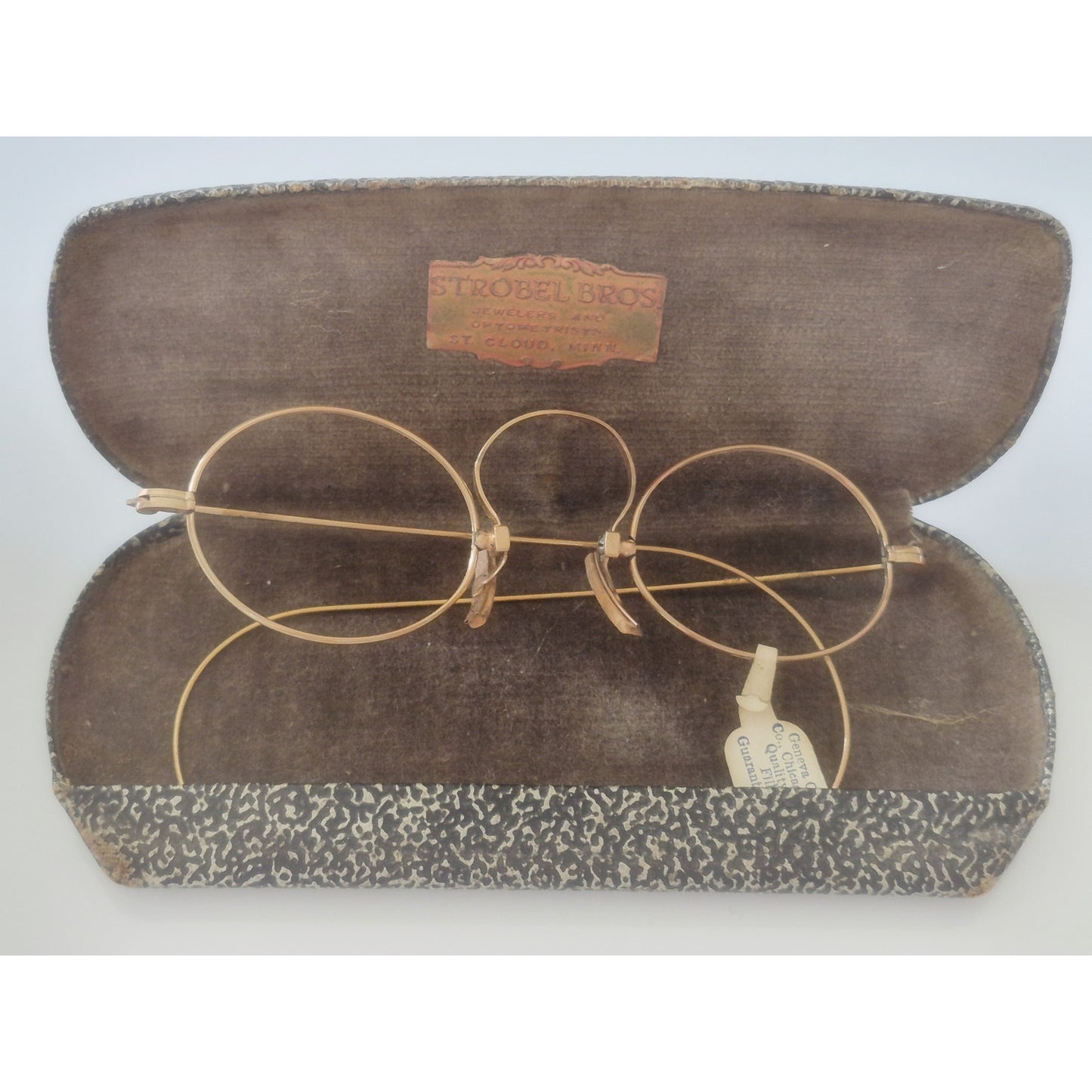 Antique Strobel Bros Spectacles Gold-Filled Thin Round Gold Frames