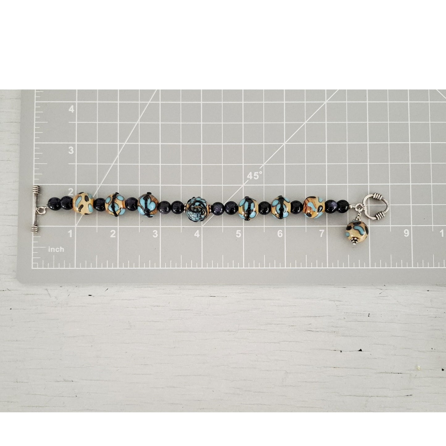 Vintage Lamp Work Glass Bead Bracelet