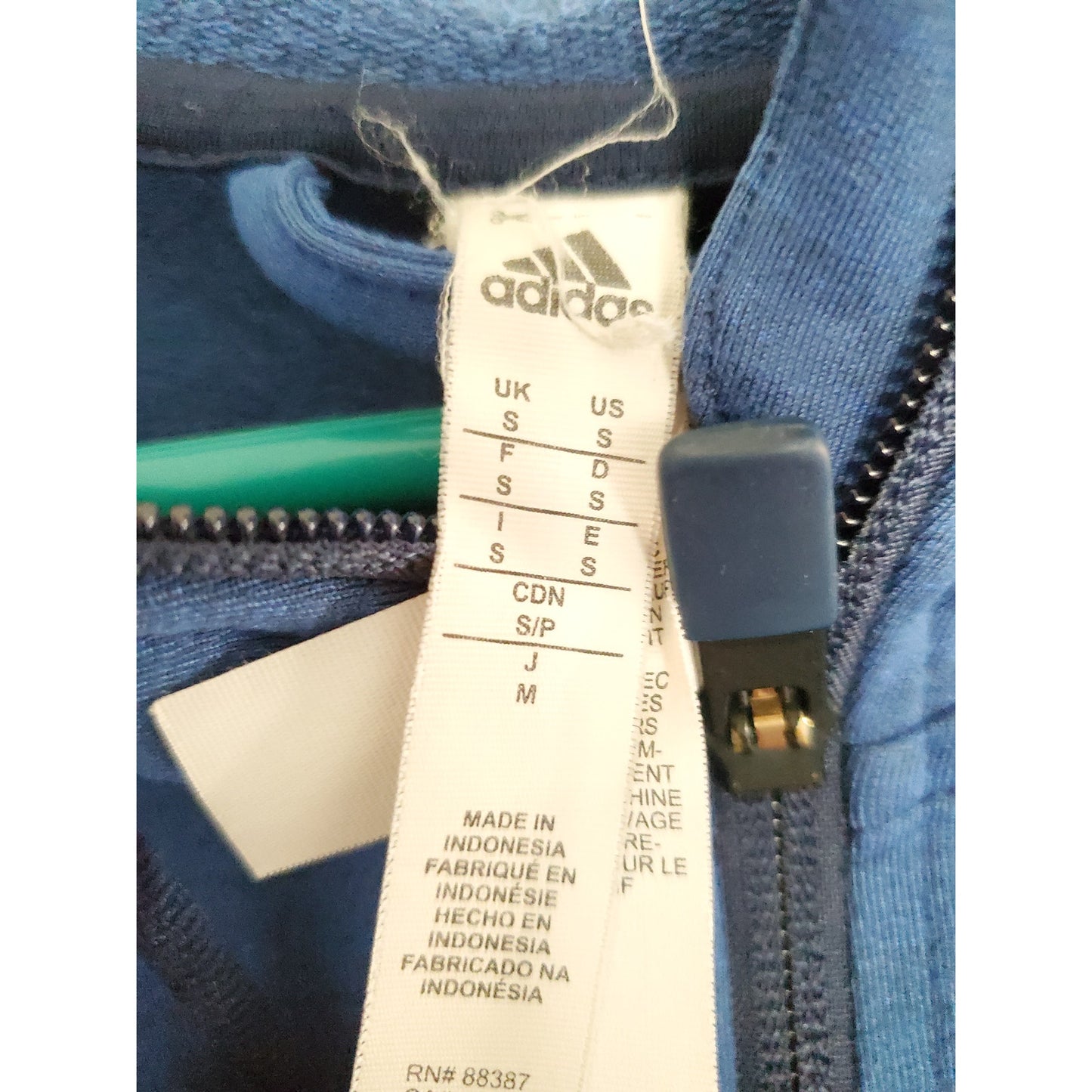 Blue Adidas Zip Up Hoodie