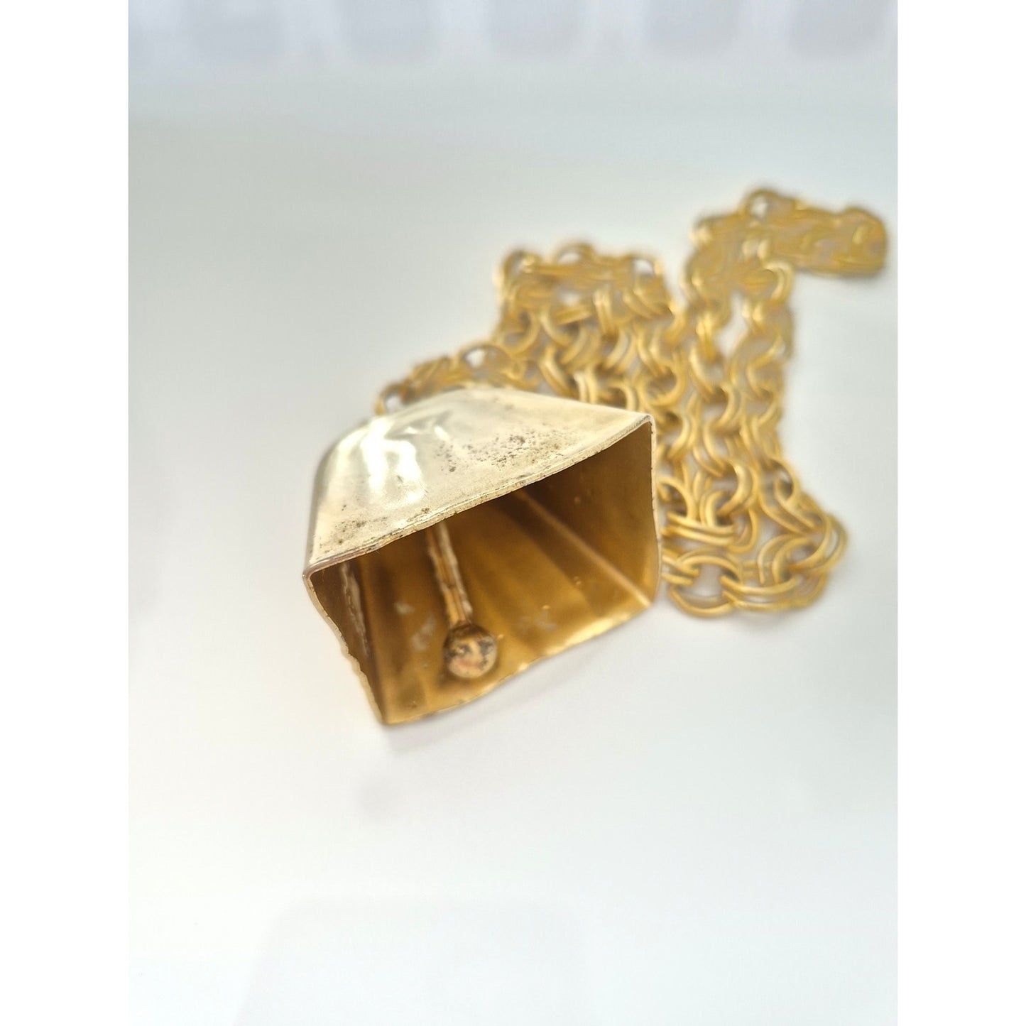 Vintage Bow Bell Gold Tone Necklace