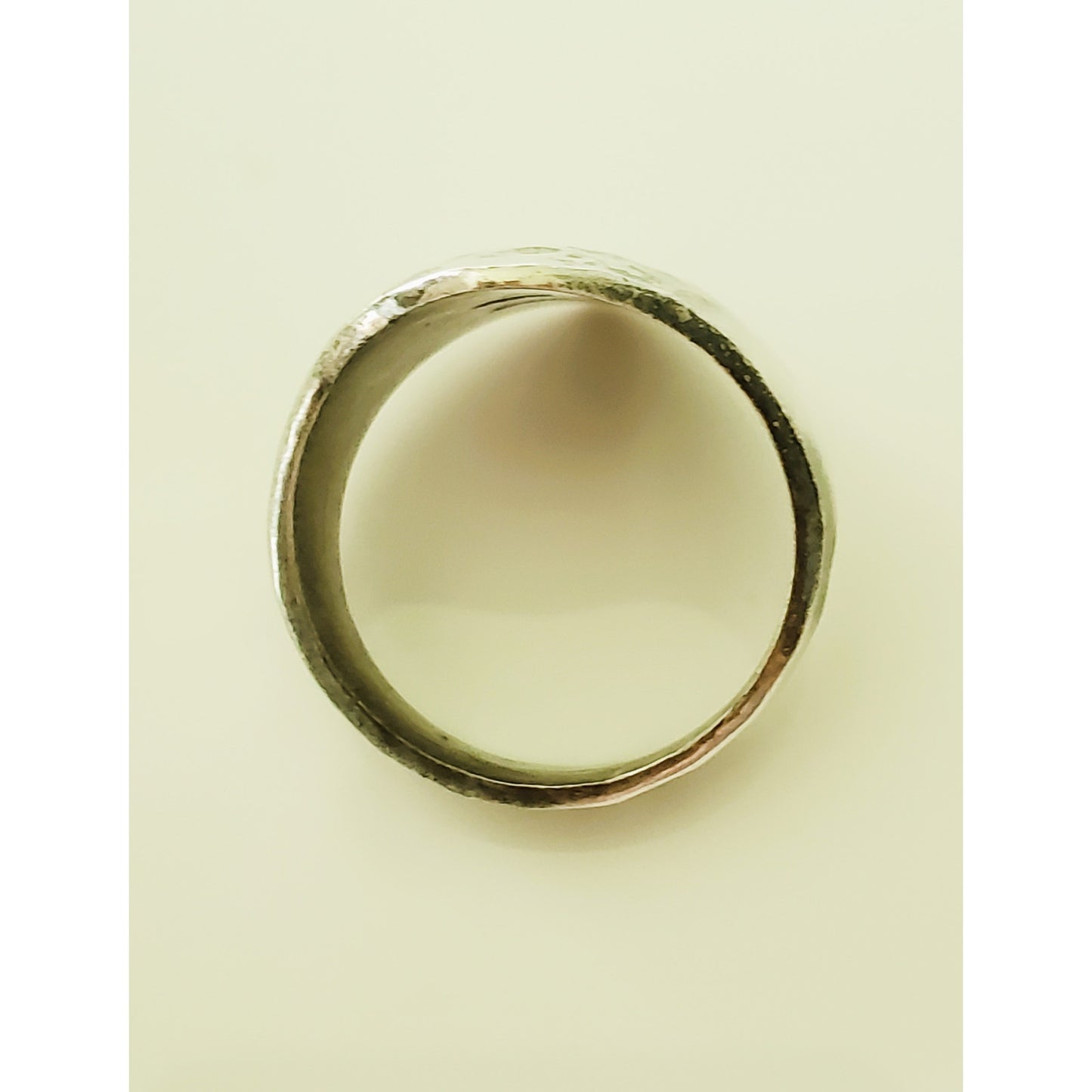 Vintage Mexico Hammered Sterling Silver Modernist Ring