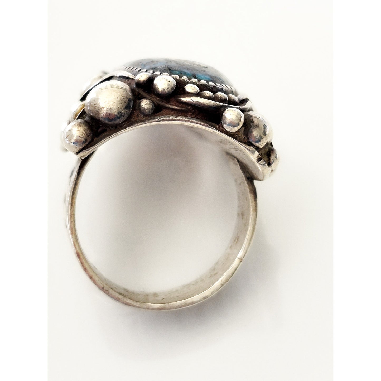 Vintage Lorenzo Bill Navajo Sterling Silver Turquoise Men's Ring