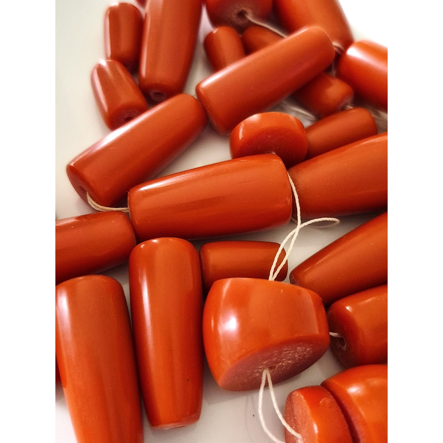 Vintage MCM Orange Lucite Beads