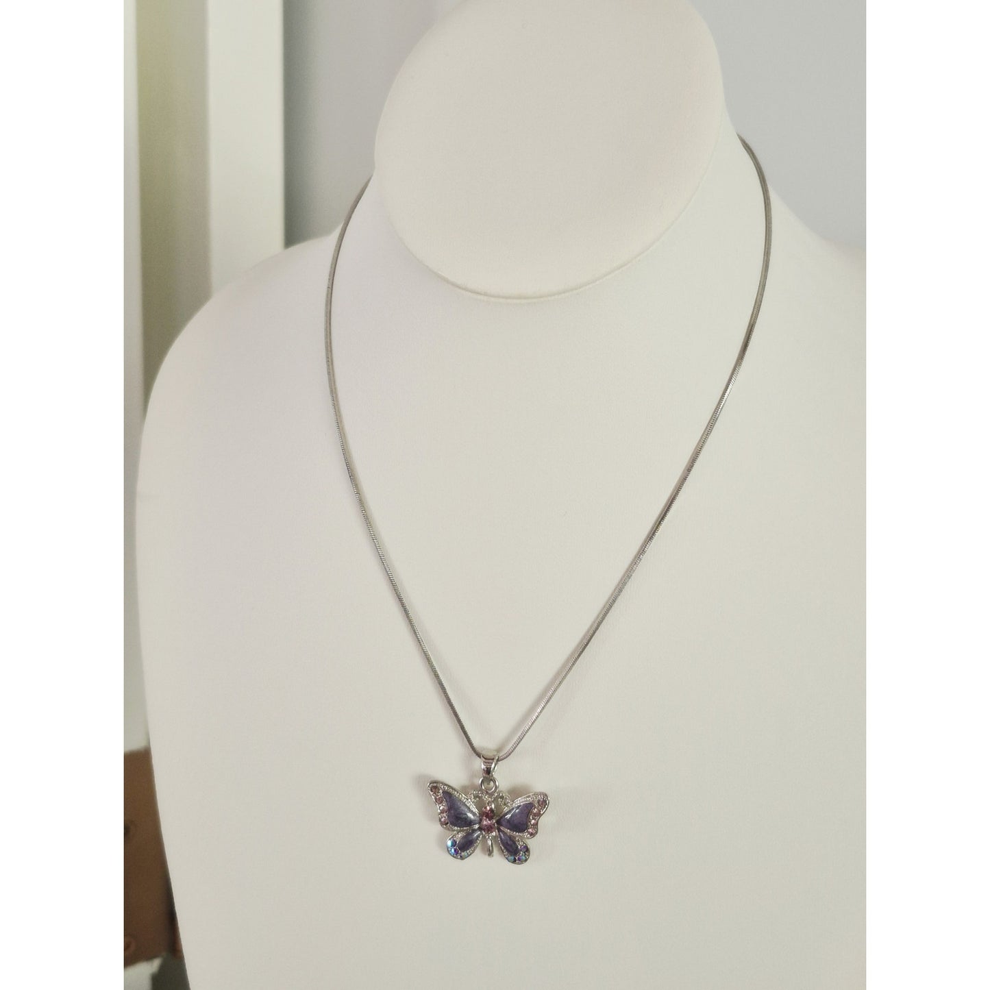 Silver-tone Butterfly Necklace
