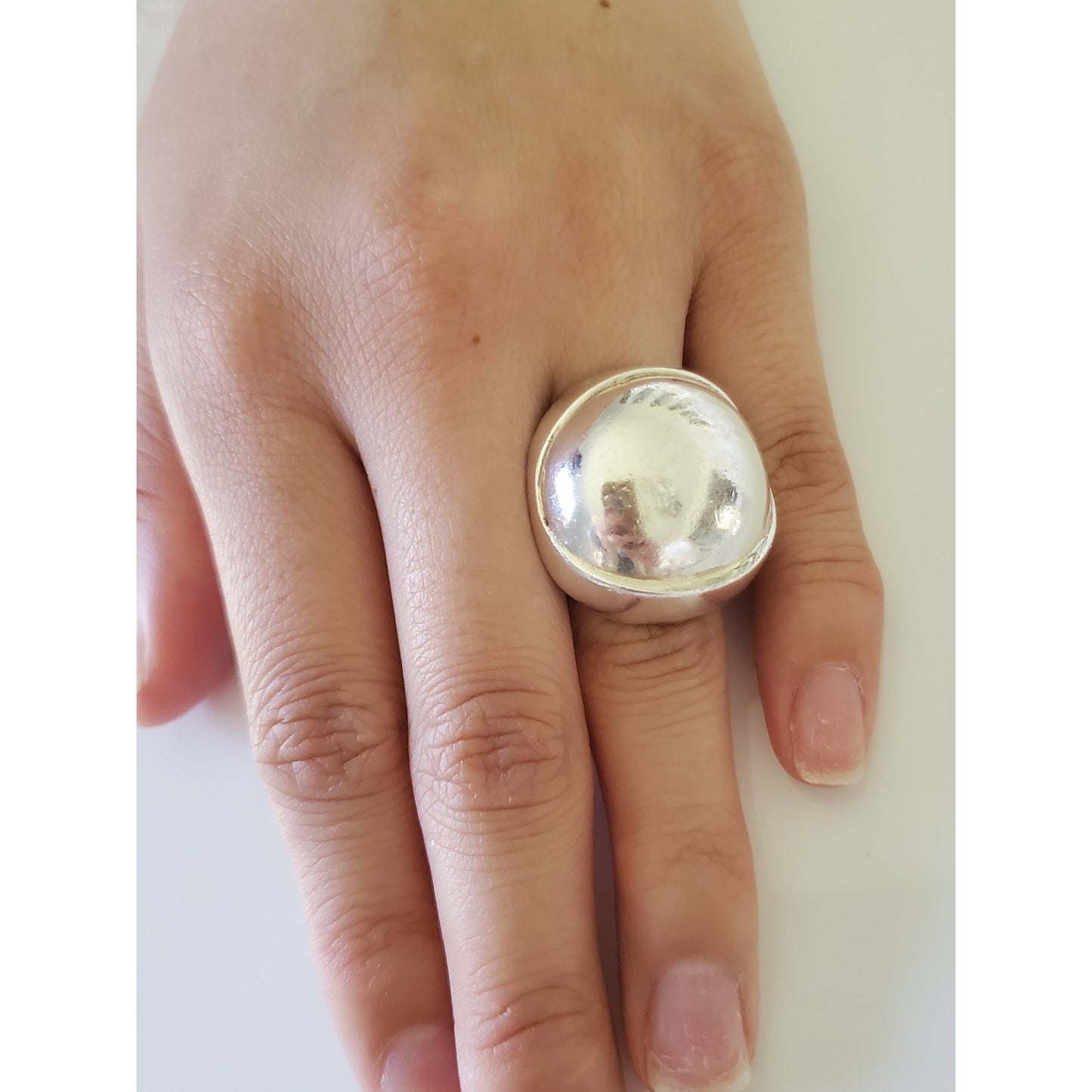 Vintage Peyote Bird Sterling Silver Large Dome Ring