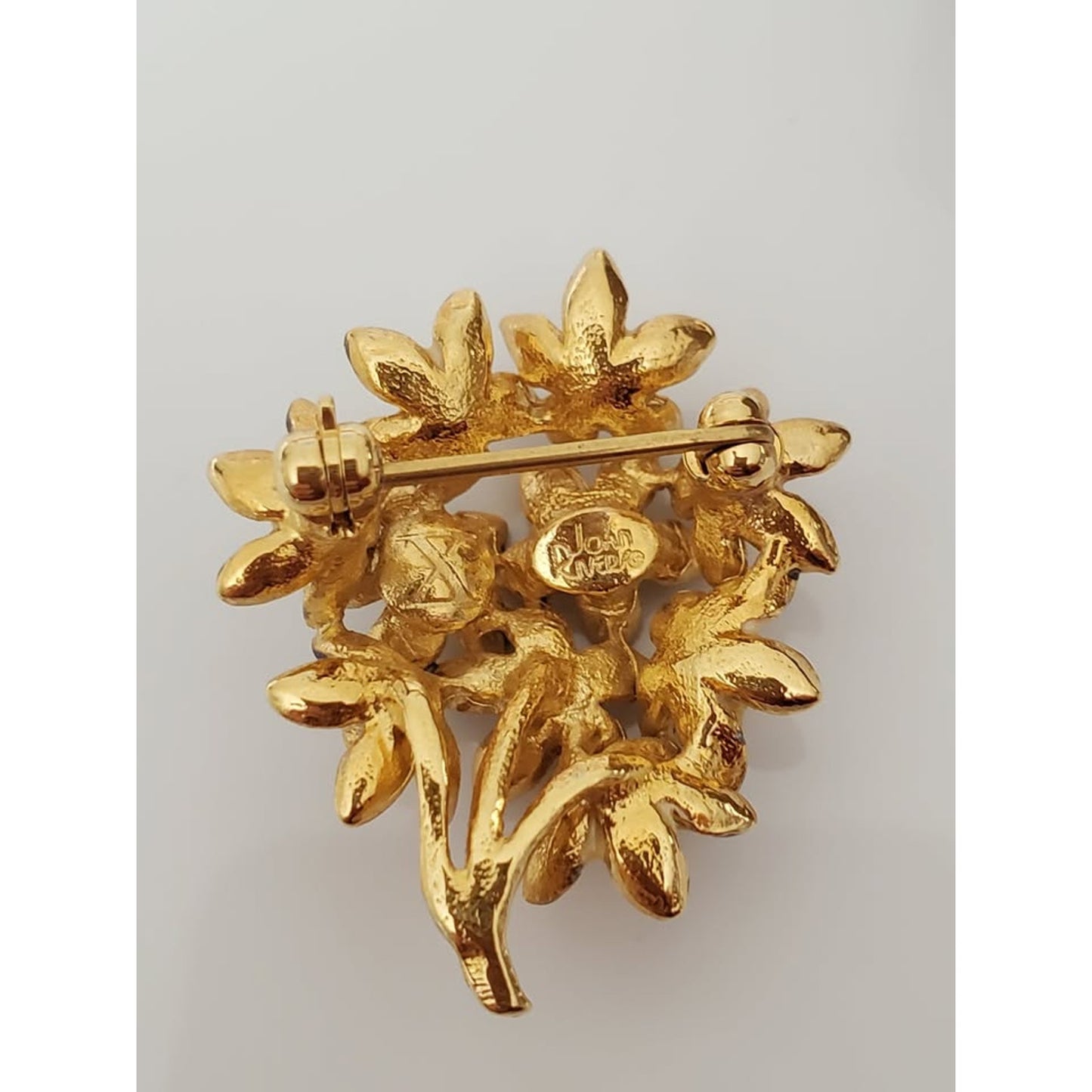 Vintage Joan Rivers Blue Floral Bouquet Pin Brooch