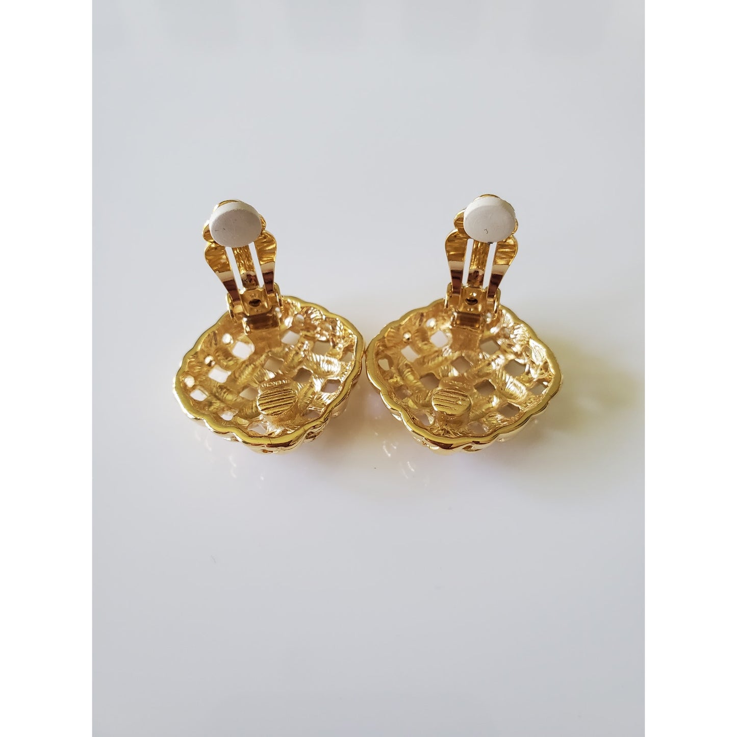 Vintage Givenchy Basketweave Clip on Earrings