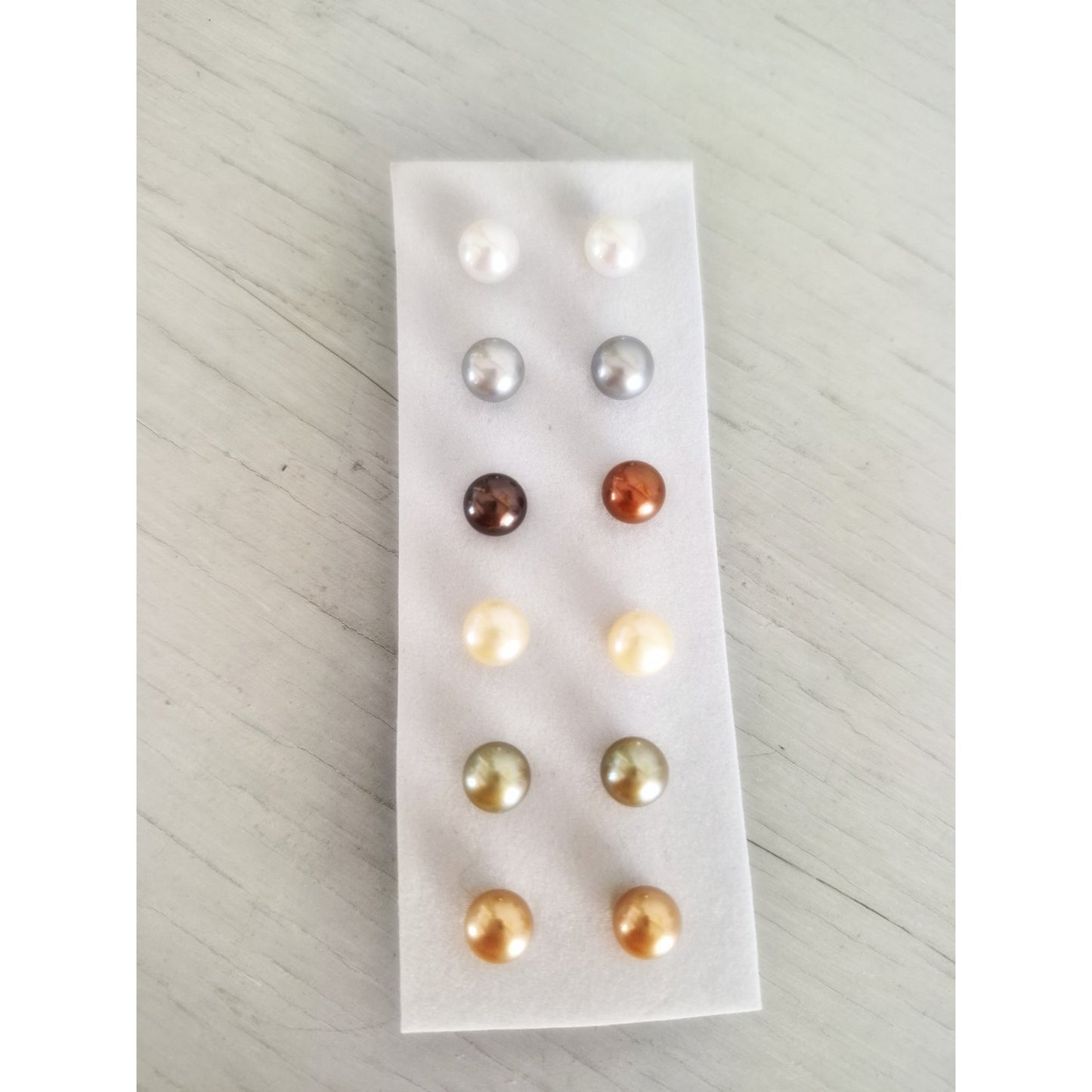 Lot of Color-dyed Cultured Pearl Stud Earrings