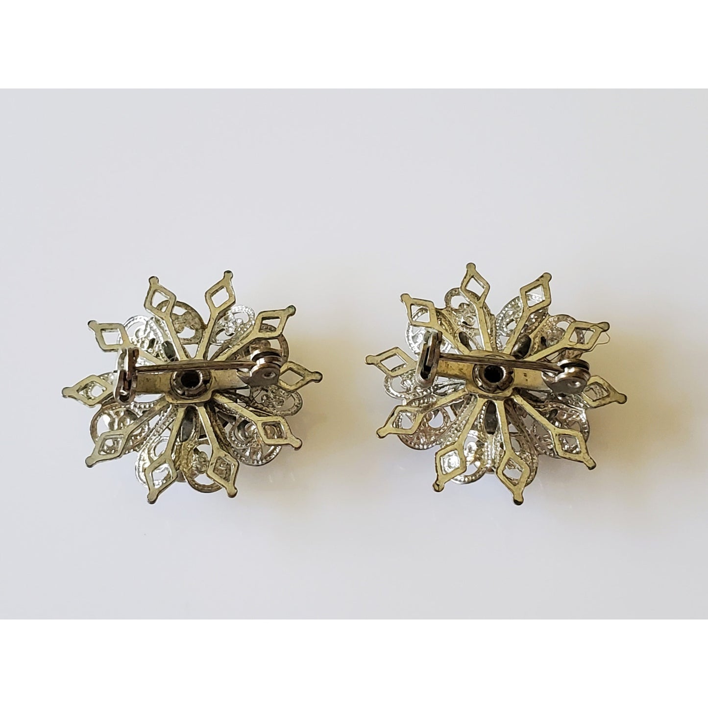Vintage Lot of 3 Snowflake Silver Tone Brooches