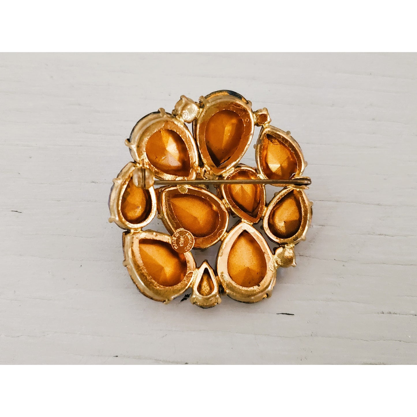 Vintage Antique Rare Germany Glass Rhinestone Brooch