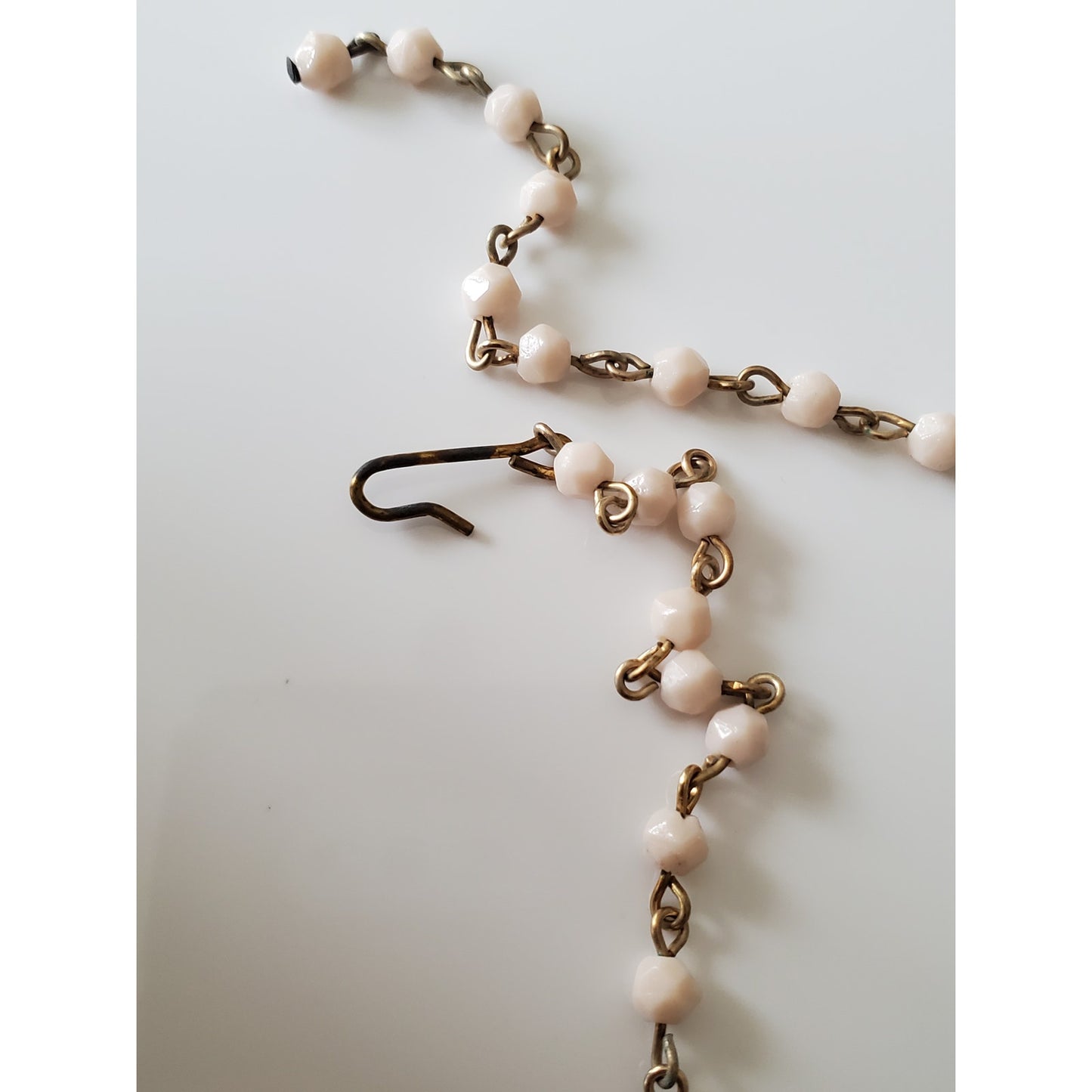 Vintage Light Pink Floral Necklace and Earring Set