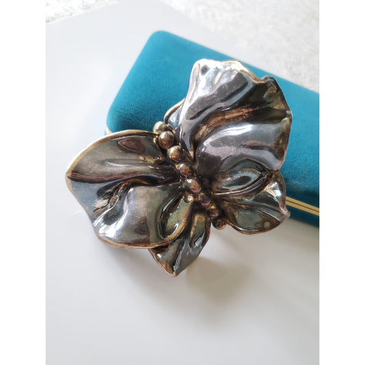 Varsano Israel Large Sterling Silver Electroform Butterfly Brooch