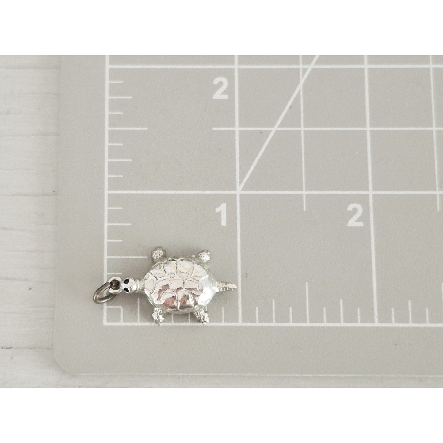 Vintage Sterling Silver Wells Designer Turtle Silver Charm Pendant