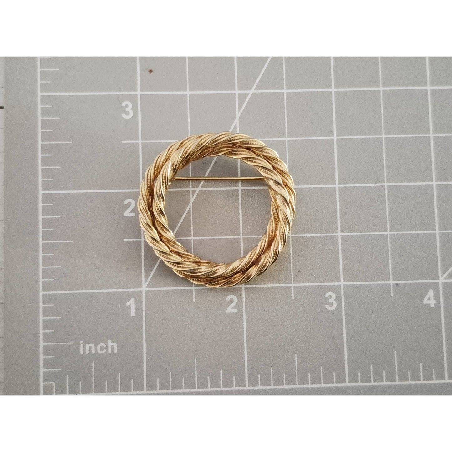 Vintage MCM Twisted Double Circle Brooch and Earring Set