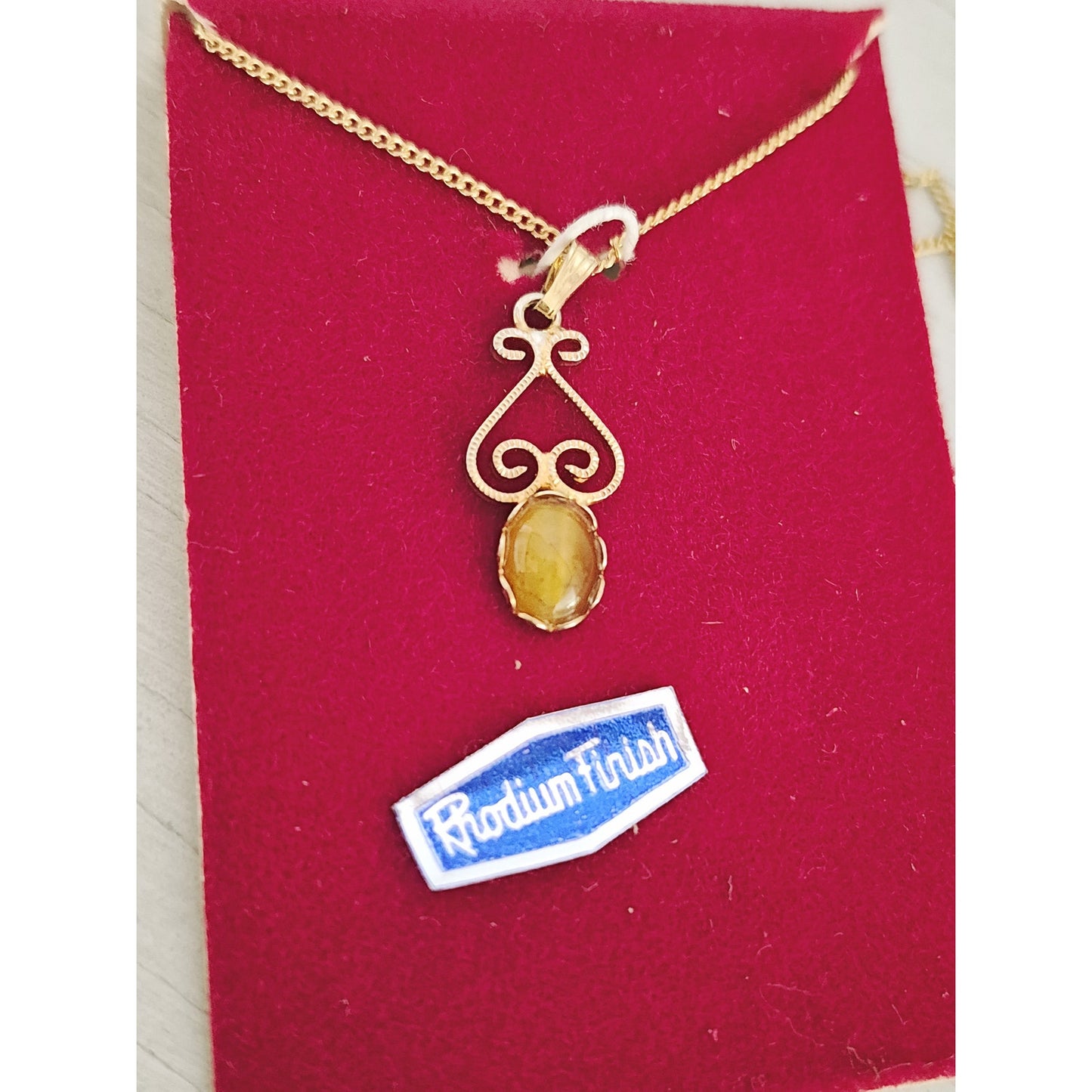 Vintage Gold-tone Tiger-Eye Necklace