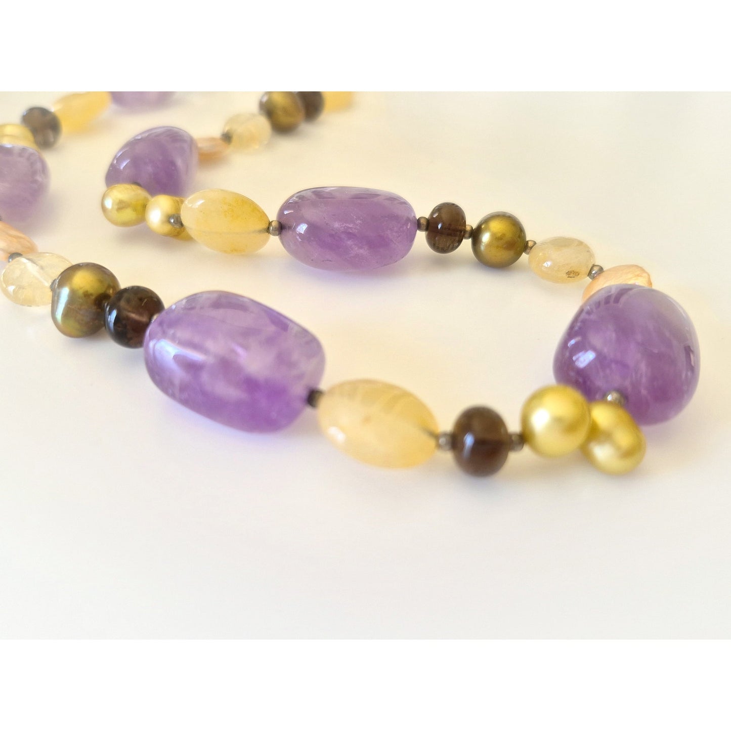 Alexander Kalifano Cultured Pearl Amethyst and Agate Bead Necklace
