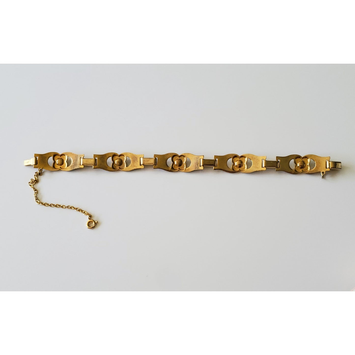 Vintage Damascene Faux Turquoise Bracelet