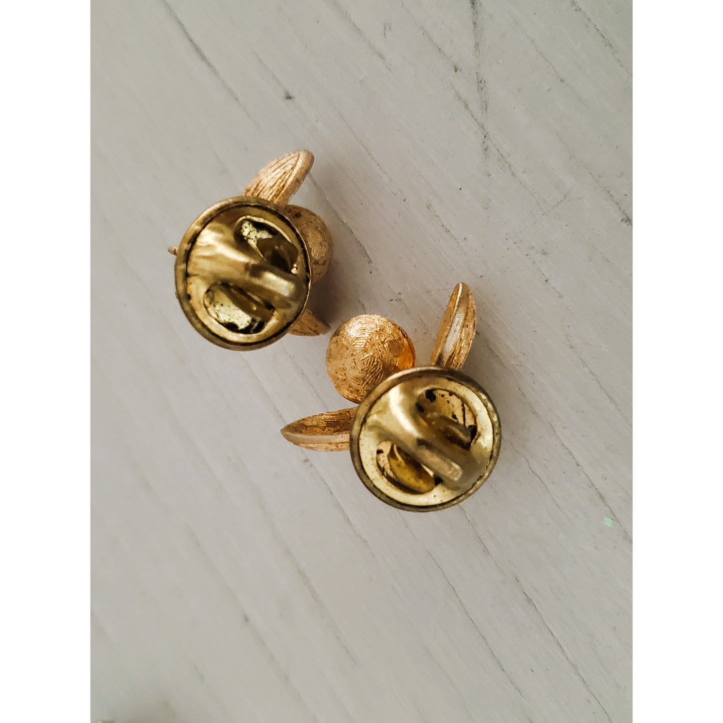 Vintage Pair of Blue and Gold Tone Clip On Earrings