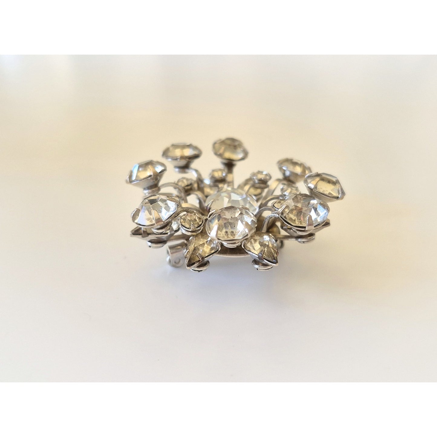 Vintage Mid-Century Starburst Rhinestone Brooch
